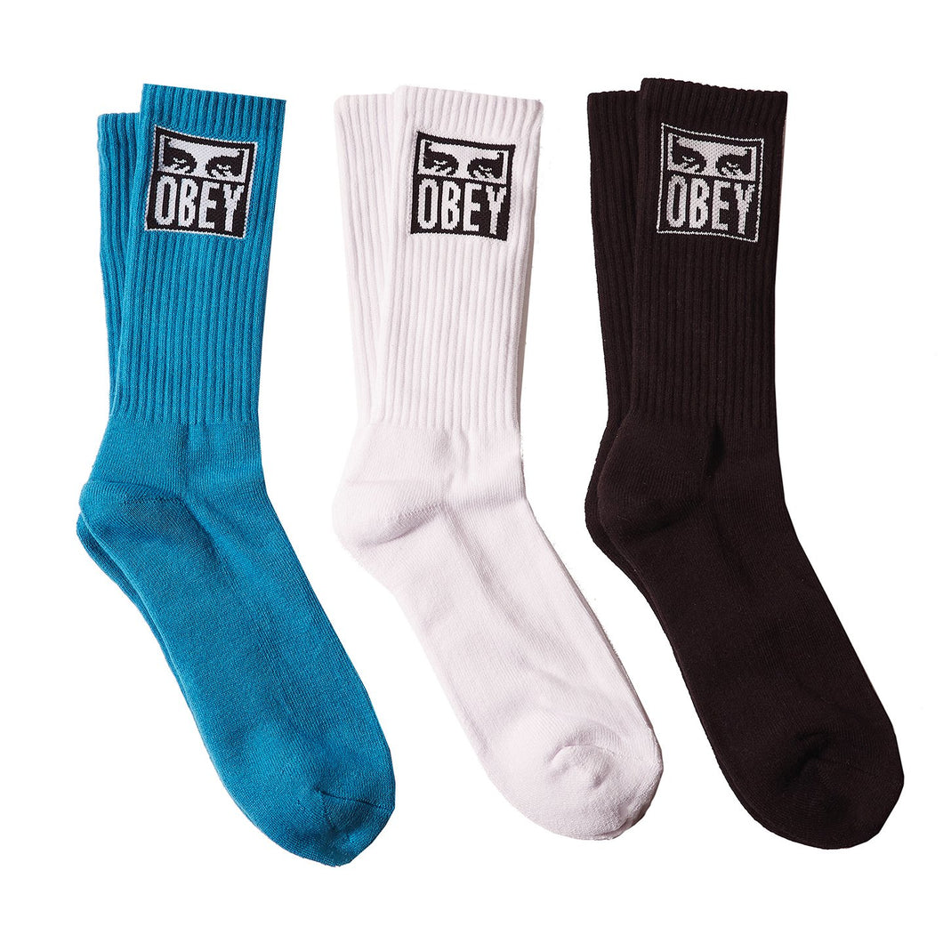 Obey Eyes Icon Socks 3-Pack Multi