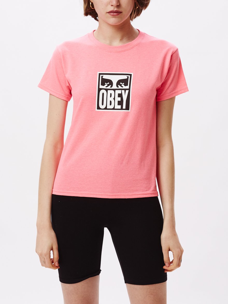 Eyes Icon Shrunken Tee Saftey Pink