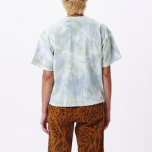 New Custom Crop Box Tie Dye T-Shirt purple half spiral tie dye