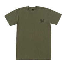 color: army ~ alt: shoreline old time tee