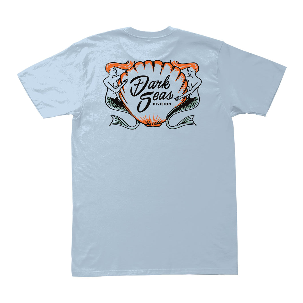 color: Pearl blue ~ alt: shoreline old time tee