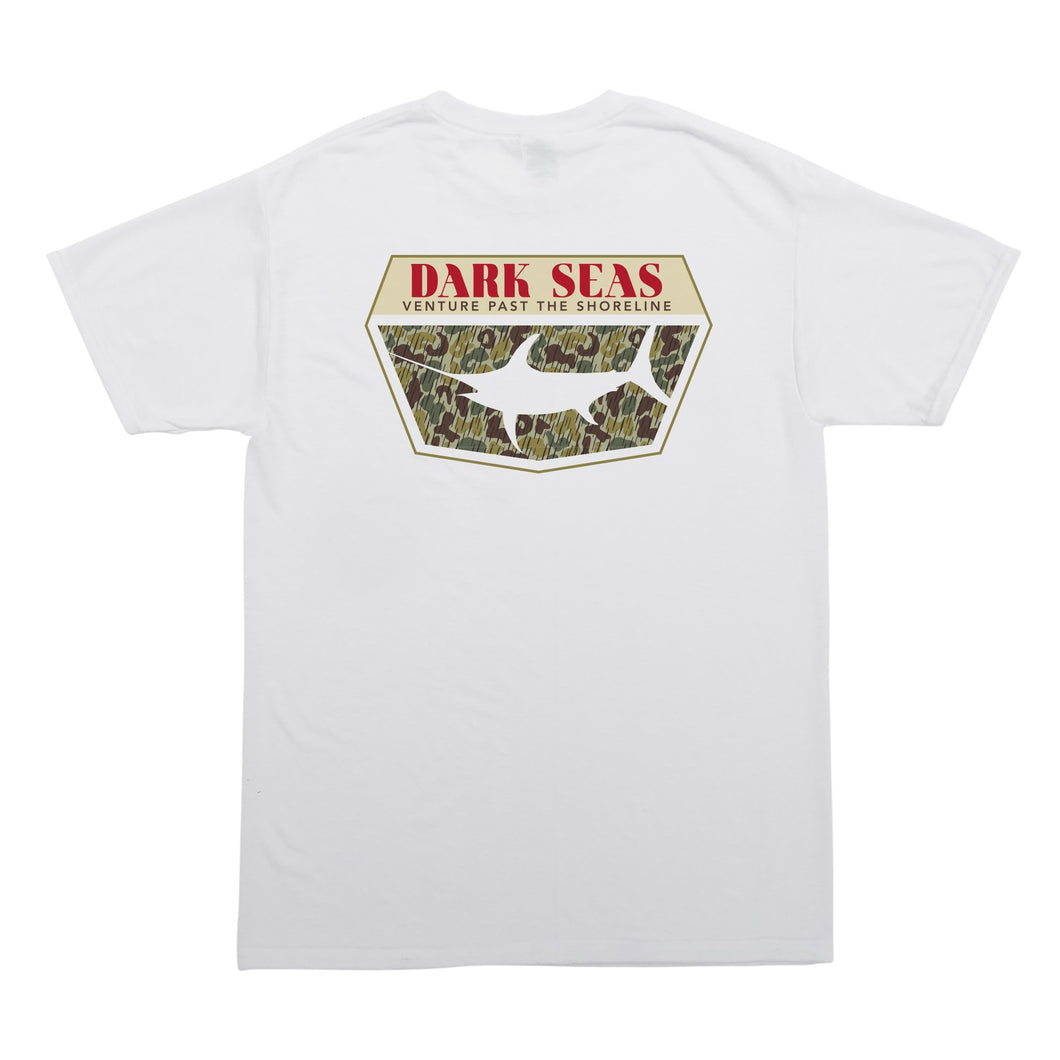 color: white ~ alt: swordfish wicking tee