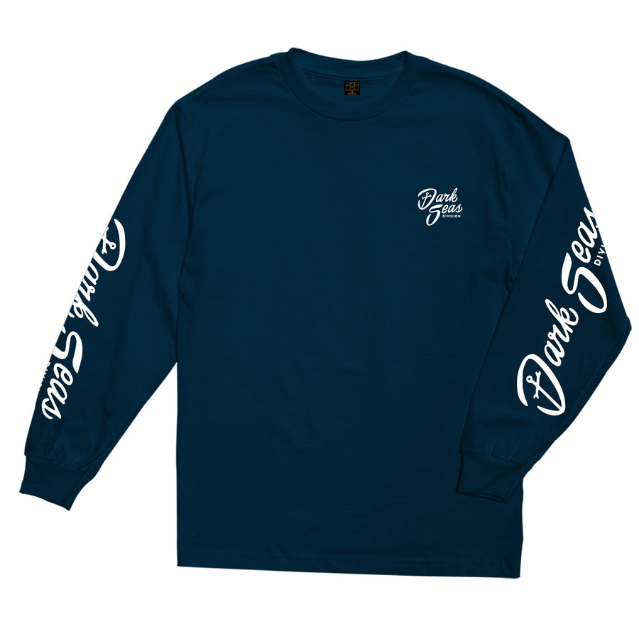 color: harbor blue ~ alt: broadcast stock ls tee