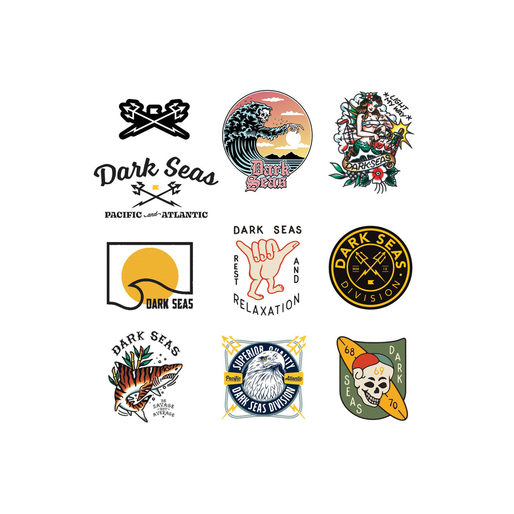 color: assorted ~ alt: Dark Seas sticker pack