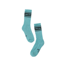 color: Mineral blue ~ alt: caramel sock